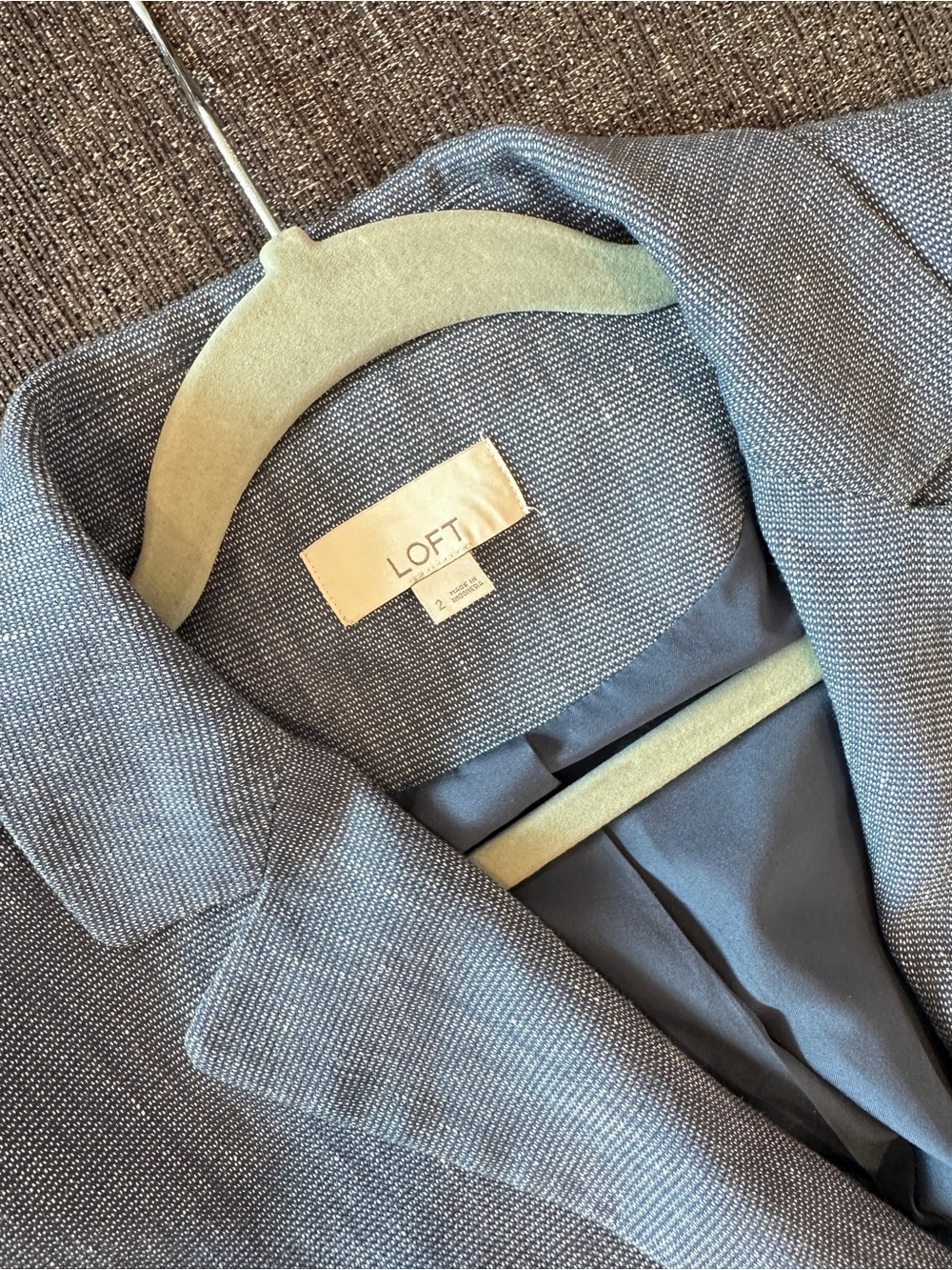 LOFT Chambray Linen Blend Classic Tailored Single Button Blazer Jacket 2 - Picture 15 of 16